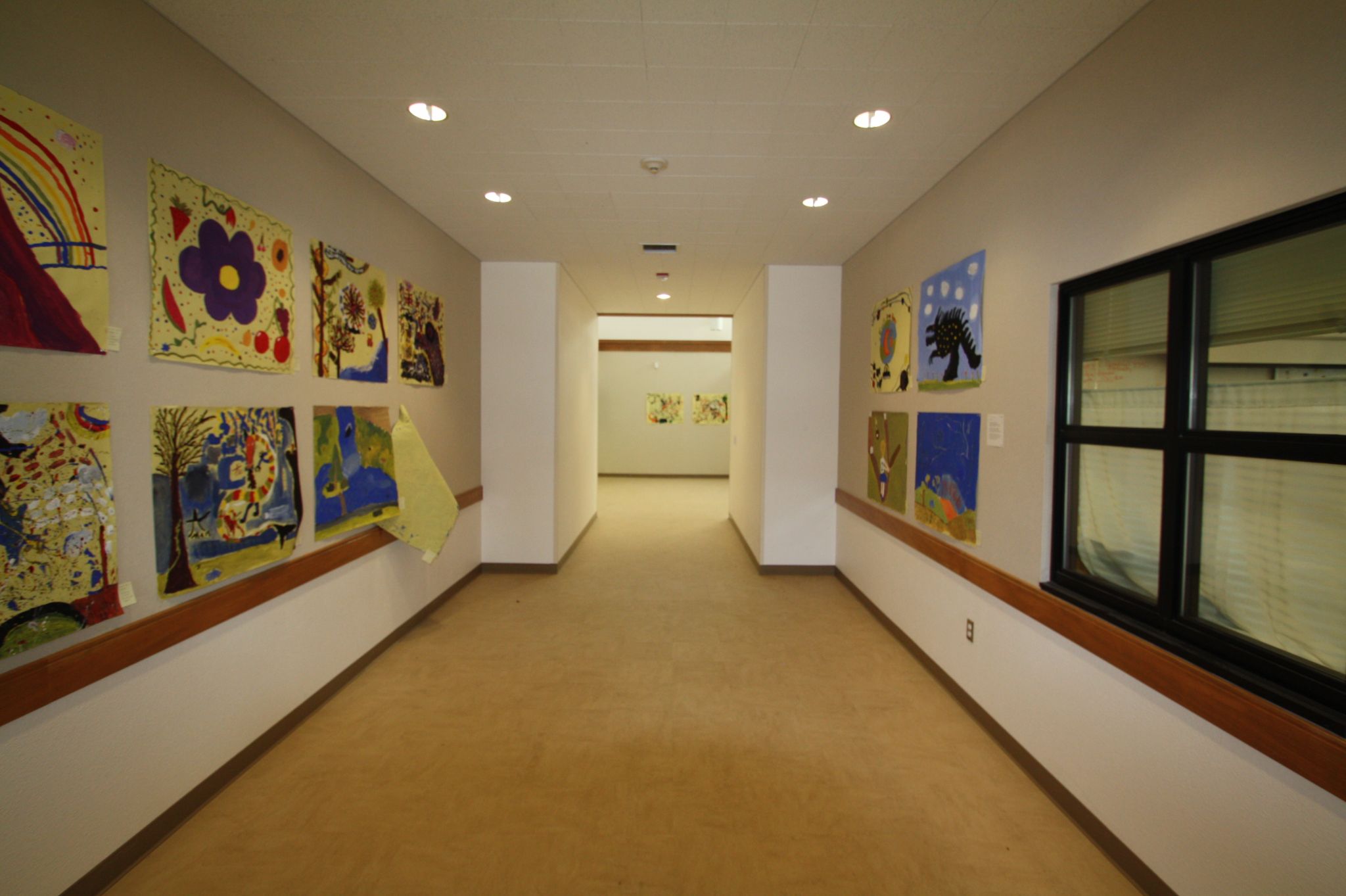 Interior Hallway of Mendocino K-8 School Campus