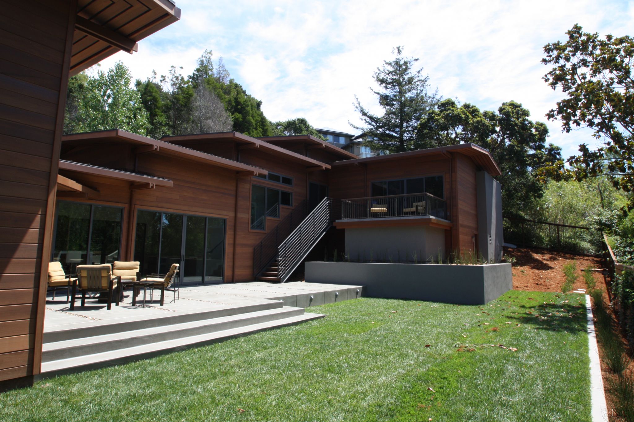 Outdoor Deck of New Custom Home in Mill Valley CA