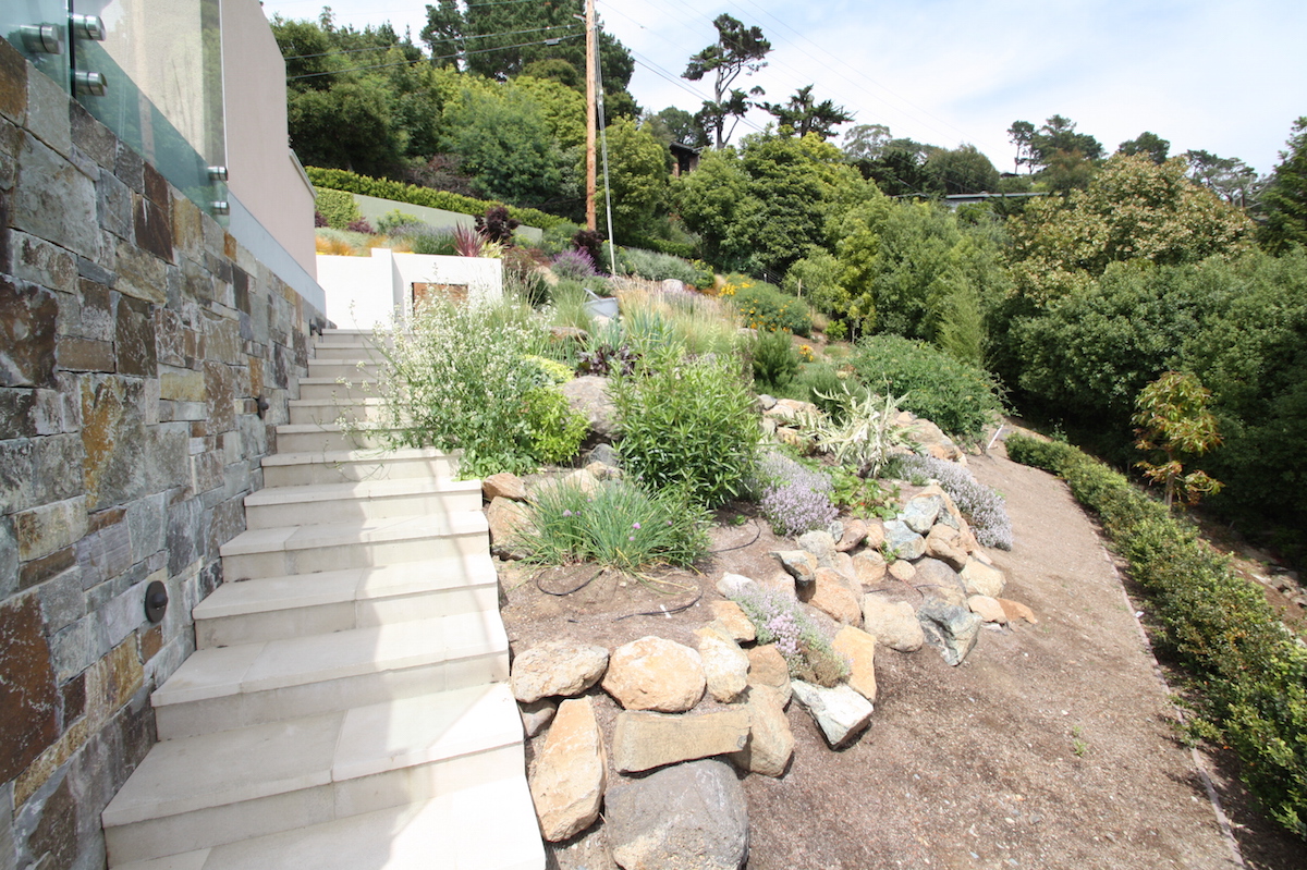 Exterior Stairway of Custom Home Built in Tiburon CA