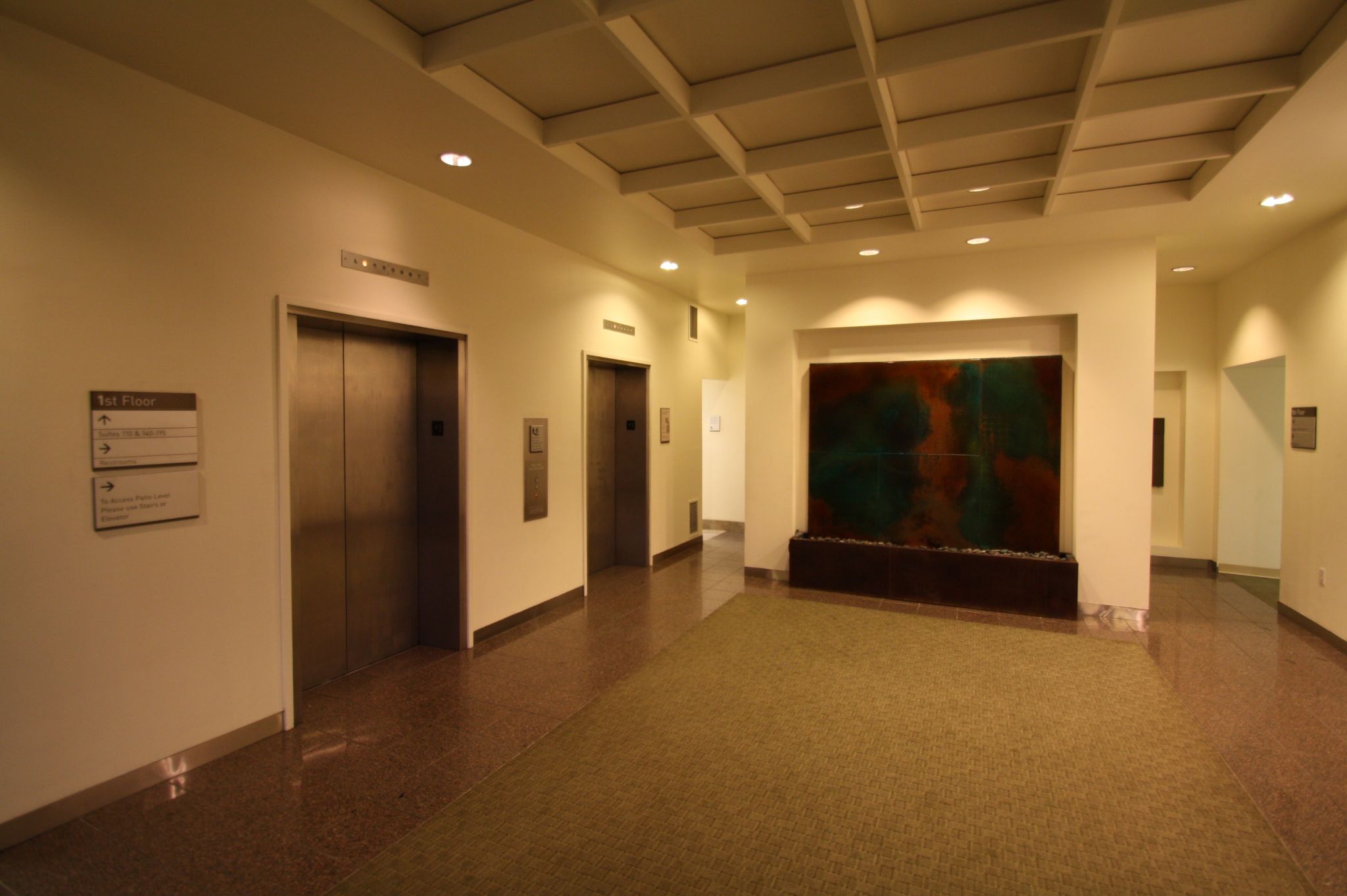 Elevator Lobby of Office Building at 1050 Northgate Drive, San Rafael, CA
