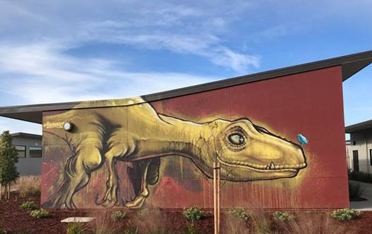 Raptor Mural at Riego Creek Elementary School in Roseville