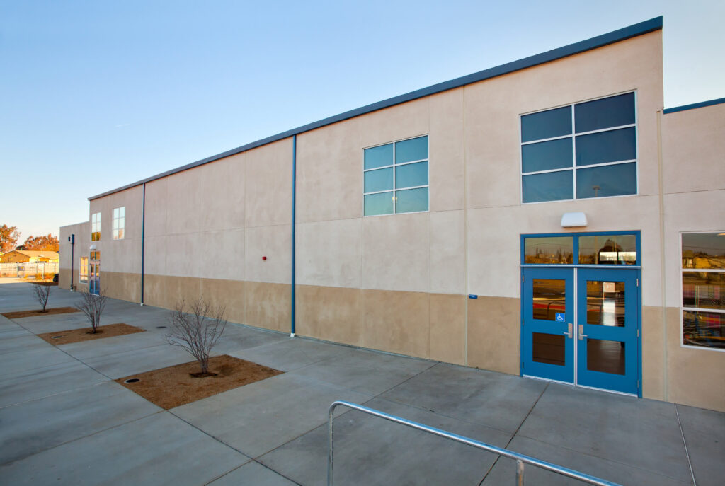 Front exterior of the multipurpose building at California Montessori Project Elk Grove.
